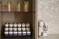 6 Jars with gold lid and white label