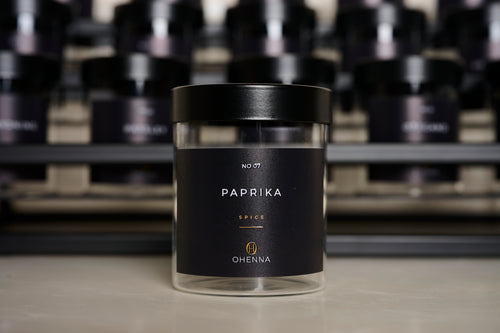 6 jars with matte black lid and black label